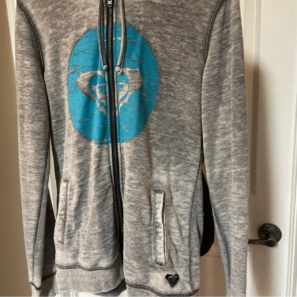 Roxy Gray Zip-Up Hoodie - Picture 2 of 4